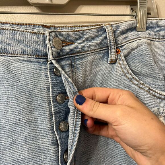 Song Womens Blue 90s Boyfriend Jeans 13/31 Denim Distressed Light Wash Faded - Picture 8 of 10